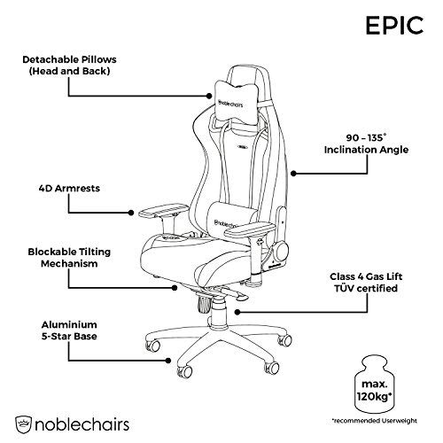 noblechairs-EPIC-Sedia-da-gioco-o-ufficio-con-stampa-NBL-Pelle-Vera-NeroBiancoRosso