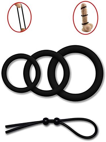 ZAQRA 4 Pcs Men Strong Safe Silicone Delay Ring, Super Soft Male O Ring Set, Multi Function Adjustable Fitness Rings Enhancer Time