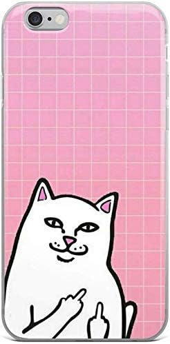 Compatible with iPhone X/Xs Case Shockproof Clear Case with TPU Bumper Cover Middle Finger Cat