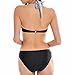 Vilania Women Swimwear Elegant Vintage Push up High Waisted Bikini Swimsuits Two Piece Bathing Suit Set With Halter Top And Bottoms Black,TXZ9013-Black-M