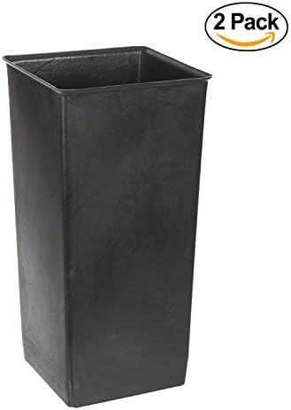 Witt Industries 13R Plastic 13-Gallon Rigid Waste Liner, Square, 11" Width x 11" Depth x 20" Height, Black (2)