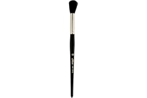 Silver Brush Limited 5618S-12 Silver Mop Black Round Paintbrush for Oil, Acrylic, Watercolor, Pastels, & Charcoal, Size 12, Short Handle