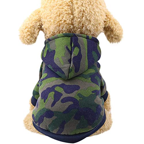 image for Iuhan  Pet Clothes Dog Camouflage Cotton Hoodied Sweatshirts Clothes P