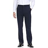 Soojun Men's Classic Fit Flex Waist Flat Front Dress Pant