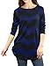Allegra K Women's Zig-Zag Pattern Knitted Relax Fit Tunic Shirt XL Black Blue