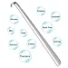 Fiecco Metal Shoe Horn - Extra Long Handled Shoe Horn - 16.5