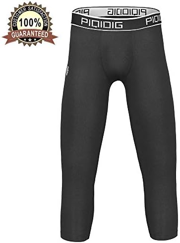 Youth Boys Compression Pants 3/4 Basketball Tights Sports Capris Leggings