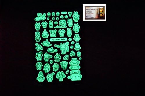 PertidStar Glow In The Dark Stars Wall Stickers RobotCute for Starry Sky, Perfect For Kids Bedding Room or Birthday Gift ,Beautiful Wall Ceiling Decals Perfect For Baby Nursery Bedroom Decor,Set 41