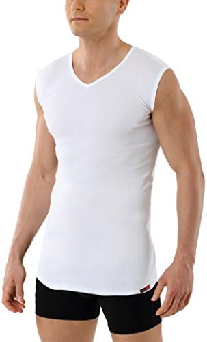 Albert Kreuz Sleeveless Organic Cotton Men's Undershirt with v-Neck in White