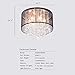 ANJIADENGSHI Modern Drum Cylinder Shape Fabric Shade Chandelier, Crystal Flush Mount Ceiling Light with 6 Lights for Dining Room Bedroom Livingroom Foyer D15.7