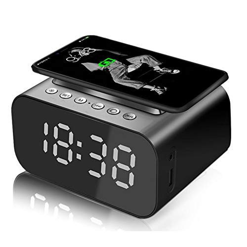 【Upgrade】 Canbrake Digital Clock Radio with Battery Backup,Bluetooth Speaker FM Clock Radio