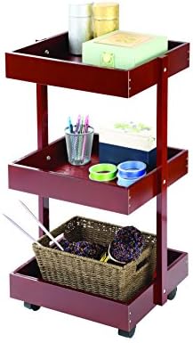 31" Versatile Wooden 3 Tier Handy Rolling Cart