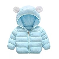 TAOJIAN Infant and Toddler Baby Boys Girls Winter Warm Cotton Puffer Cartoon Coats Kids Thicken Jacket Outerwear (6-12Months, Blue)