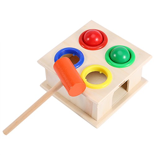 image for Zerone Punch and Drop, Kids Hammering Game Wooden Ball Hammer Box Todd
