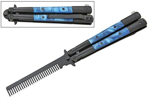 Blue Bali-Comb Butterfly Knife Practice Trainer Comb