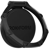ROKFORM Sport Ring Grip and Stand, V2, RokLock Twist Lock (Black) | Easy Twist On &amp; Off, Aluminum, Magnetic, Adjustable View, Specially Designed for Rokform Rugged &amp; Crystal Cases