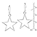 AeraVida Symmetric Shining Star Sterling Silver Celestial Dangle Earrings | Minimalist Everyday Wear | Handmade 0.87x1.38 Inch Star Earrings for Women