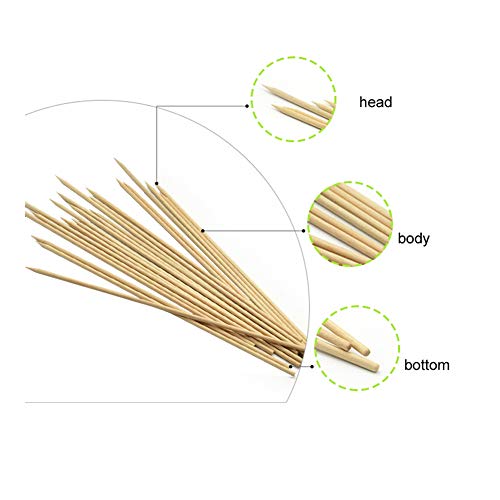 TKDY Bamboo Skewers, 12 inches 400 Pcs Natural BBQ Skewers for Outdoor Grilling Marshmallows, Chocolate Fountain, Appetizer, Fruit, Corn.