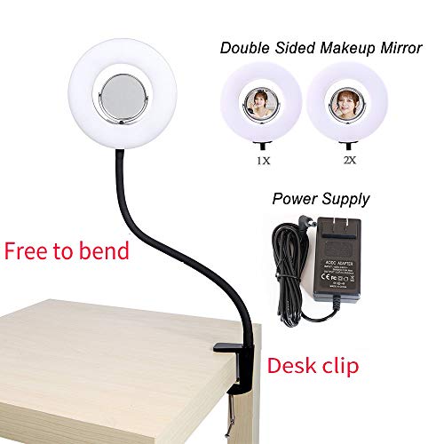 Selfie Ring Light Photo Live Stream Video Make Up Light Lamp Dimmable 8-inch 24W 5500K for Portrait Photography and YouTube Vine Video Shooting - Thumbnail 3