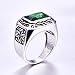 BONLAVIE Mens Emerald Ring 6.85ct 8X12mm Radiant Cut Created Emerald Ring for Men 925 Sterling Silver Rings for Men Wedding Engagement Band Size 13
