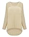 Orangesky New Arrives!!! Women's Oversized Pullover Sweater Tops Small Beige