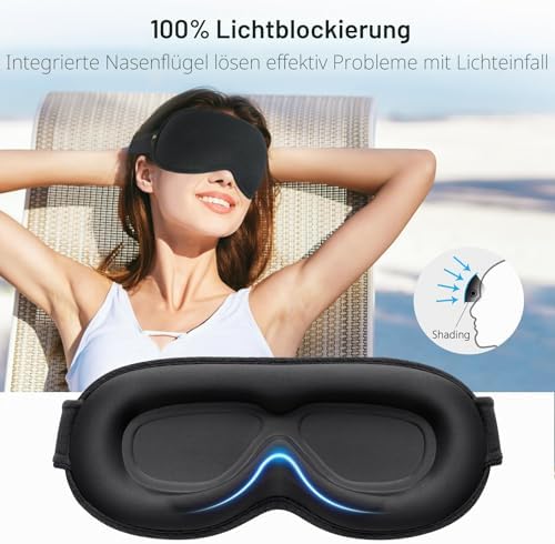 3D Schlafmaske für Seitenschläfer Upgrade Atmungsaktive Schlafbrille