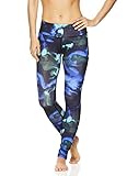 Nicole Miller Active Women's Flekka Printed Leggings - Performance Activewear Workout Pants - Coastal Turkish Sea Blue, Small