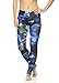 Nicole Miller Active Women's Flekka Printed Leggings - Performance Activewear Workout Pants - Coastal Turkish Sea Blue, Small