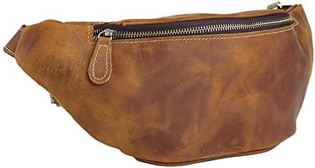 LederleiterUSA Leather Fanny Pack Waist Bag for Men Women Travel Hiking Running Hip Bum Belt Purse Wallet Pouch Bag