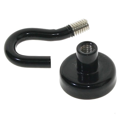 BIGTEDDY - 10pcs D16 16mm Strong Neodymium Magnets Magnetic Hanging Hooks for Indoor/Outdoor Use (Black)