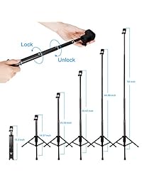 EOcean Selfie Stick   Trípode de aluminio para iPhone de 54 pulgadas, trípode de cámara extensible para teléfono móvil y cámara, con mando a distancia inalámbrico para iPhone 8 8 Plus X 7 7 Plus Galaxy