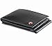 Mens Leather Wallet Spring Money Clip Z Shape Trifold Bifold 11 Card Slots 2 IDs Black