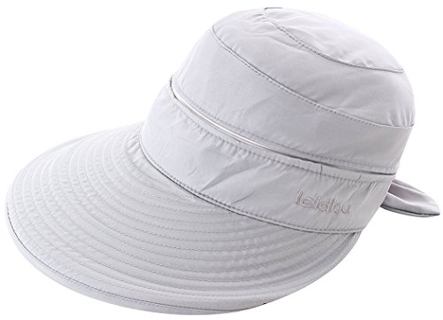 Kafeimali Visor Hats Wide Brim Cap UV Protection Summer Sun Baseball Beach Hat (Gray)