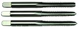 Morse Cutting Tools 33916 Straight Flute Hand Tap Sets, High-Speed Steel, Bright Finish, H3 Pitch Diameter, 3 Flutes, 6-32 Size