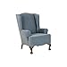 SureFit Stretch Pinstripe - Wing Chair Slipcover - French Blue