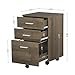 DEVAISE 3 Drawer Wood Mobile File Cabinet, Rolling Filing Cabinet for Letter/A4 Size, Gray Oak