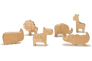 RiLiKar 6 Pack Kid's Room Cute Knobs Wooden Animal Cabinet Knobs Nursery Drawer Dresser Knobs Wardrobe Cupboard Door Knobs an
