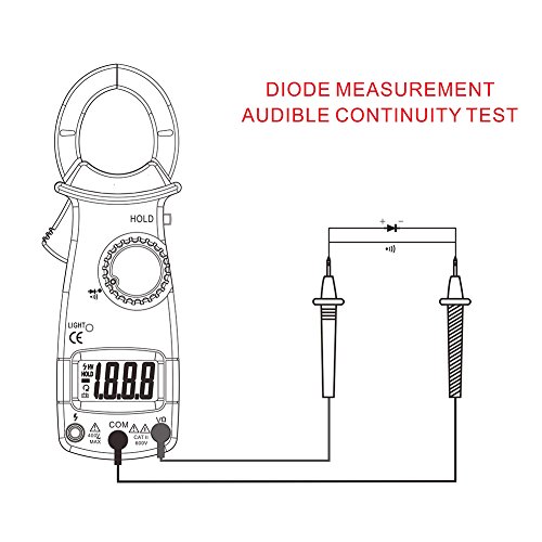 CactusAngui Portable Tester Mini Clamp Multimeter Fire Wire Identification Digital Ammeter Black - Thumbnail 7