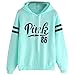 FACE N FACE Womens Chic Drawstring Long Sleeve Hooded Sweatshirt Large Light Green