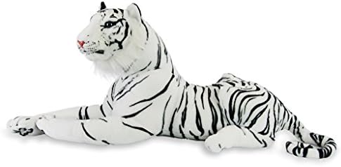 Tiger Realistic Big Cat Soft Stuffed Toy Cuddly Plush Pillow Companion for Kids and Adults BPA-Free 72 x 12 x 18 | 6 pounds | White| Large