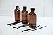 California Home Goods 12 Pack - 4 oz. Amber Glass Bottle with Lid for Vanilla Extract, Perfume, Oils, Light-Sensitive Liquids, Refillable Boston Round Bottle from