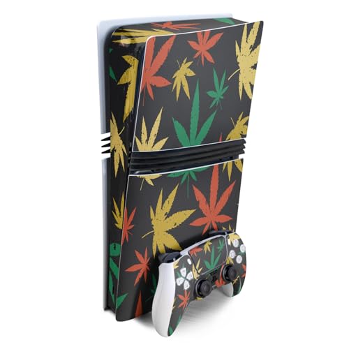 Gaming Skin Compatible with Sony PlayStation 5 PS5 Pro Bundle - Rastafari Kush…