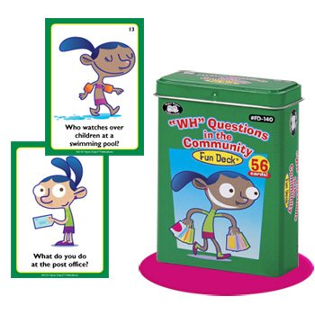 Super Duper Publications WH Questions in the Community Fun Deck Flash Cards Educational Learning Resource for Children
