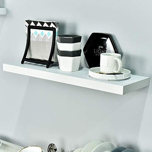 WELLAND Simons Floating Wall Shelf Ledge Shelves(36inch, White