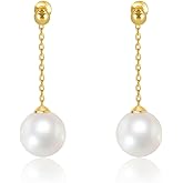 Surrounded Forest Pearl Drop Earrings for Women Ball Dangle Earrings Hypoallergenic Pearl Earrings