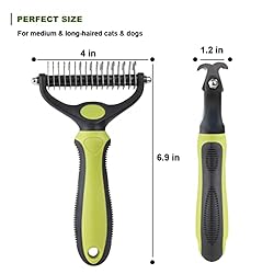 SQRTPGD Pet Deshedding Brush, 2 Sided Undercoat