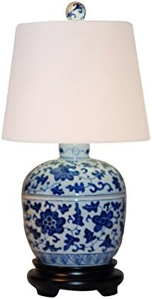 Beautiful Blue and White Porcelain Ginger Jar Table Lamp 14"