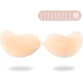 Hasimor Sticky Bra Ultra Thin Silicone Sticky Bra Push Up Strapless Backless Bras for Women