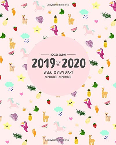 Rocket Studio September 2019- September 2020 Week to View Diary: Cute Iconic Pink Organiser & Planner for Women, Teens, Students & Mums (Week to View Diaries UK 2020)