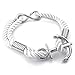 KONOV Mens Womens Rope Bracelet, Love Infinity Anchor Charm, White Silver